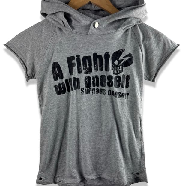 JPN 스컬 키치 반팔후드티2359