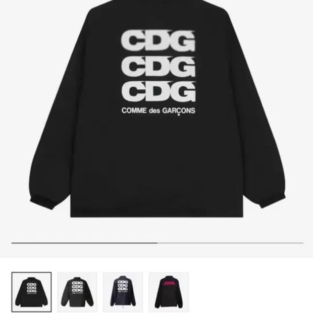 꼼데가르송 CDG 로고 코치 자켓 블랙 S
