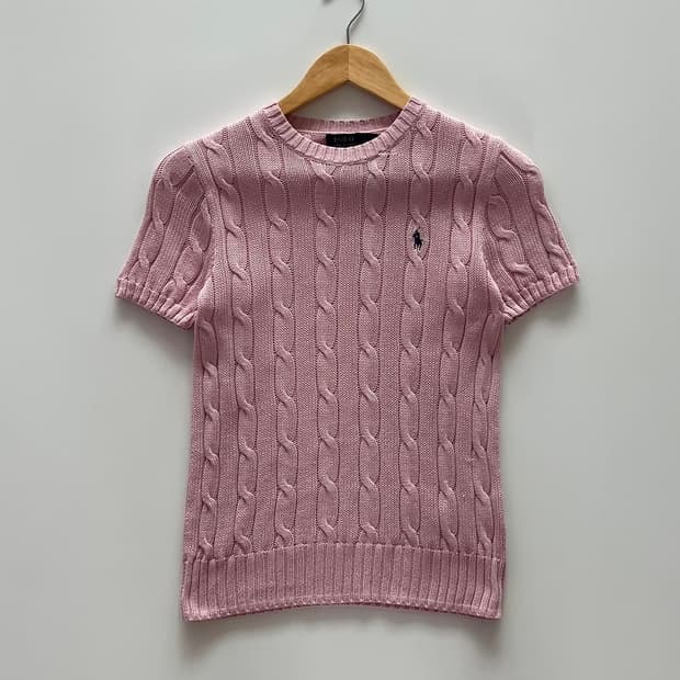 Polo Ralph Lauren 여성 꽈배기 반팔 니트 S
