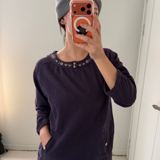 일본빈티지 drug store’s 모리 자수 스웻 