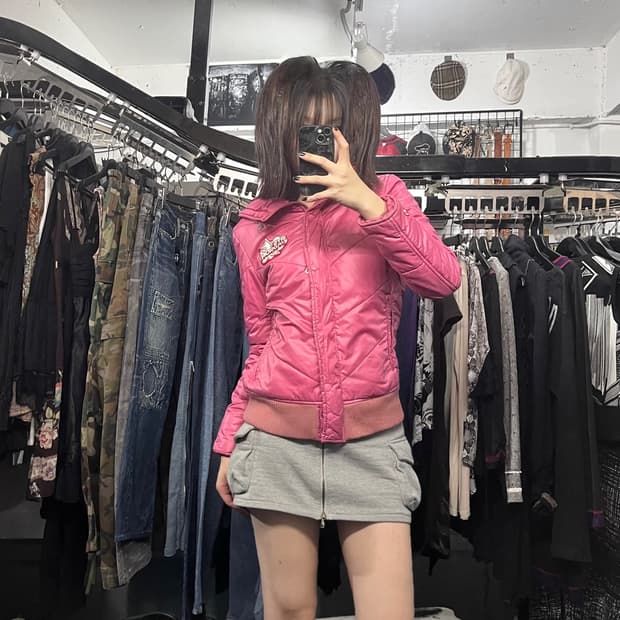 히스테릭 글래머 크롭 패딩