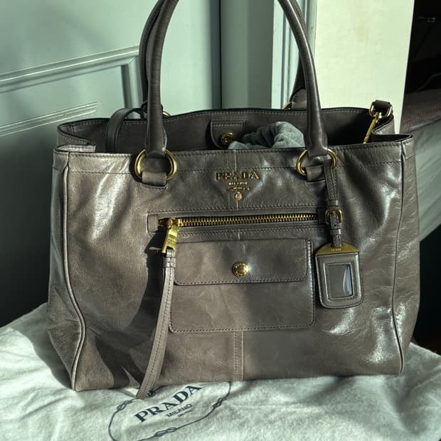 프라다 비텔로 빅백 숄더 크로스 토트백