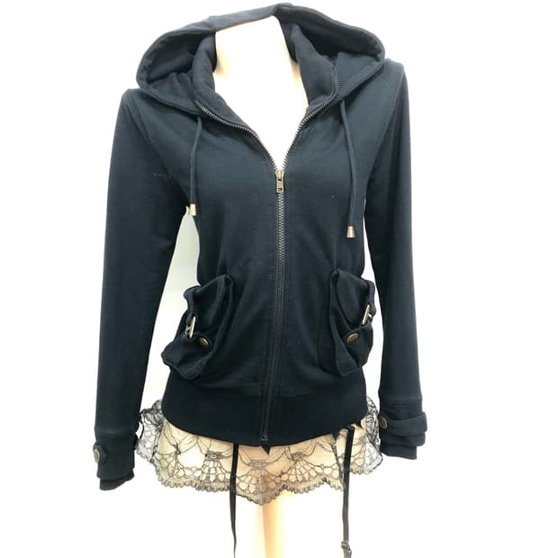 big side pocket y2k hood zip-up