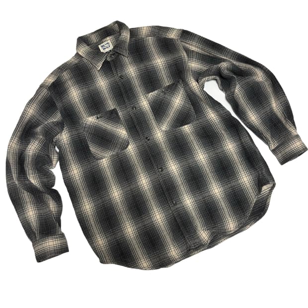 BLUE WAY 옴브레 체크 헤비 플란넬 셔츠