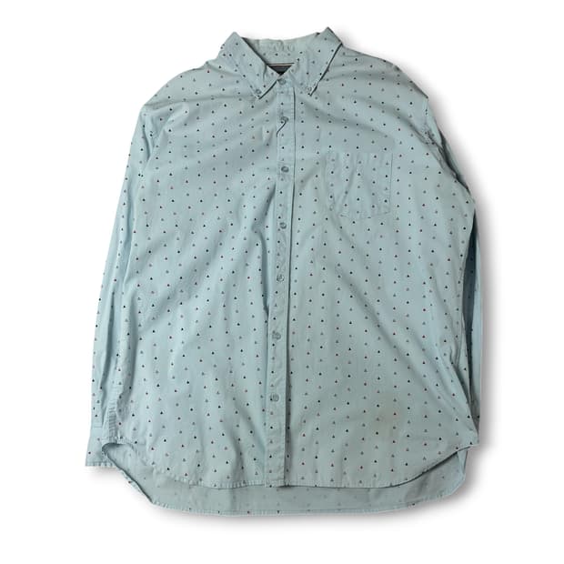 Lee 스카이블루 마이크로 트라이앵글 패턴 긴팔 셔츠 2XL