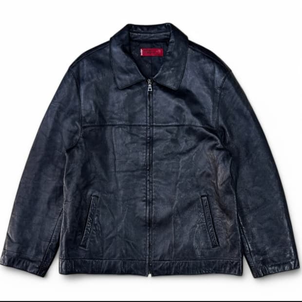 리바이스블랙레더 자켓 XL
