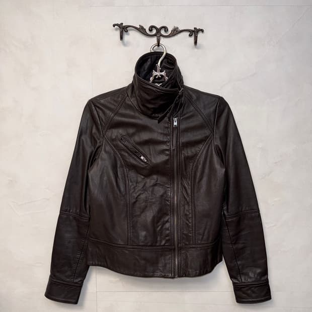 All Saints dark brown double buckle jk