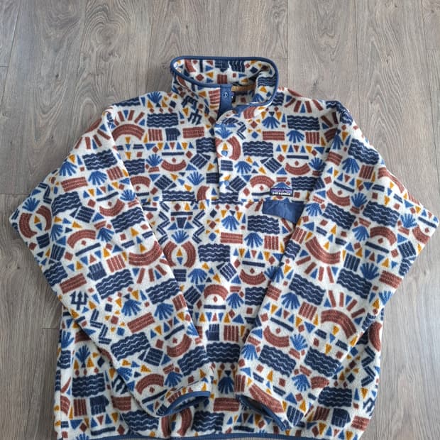 XL 파타고니아 신칠라 아즈텍 패턴 플리스 풀오버