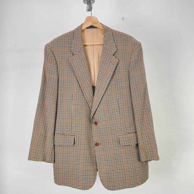 이브 생로랑 뿌르 옴므 숄패드 건클럽 체크 블레이저 