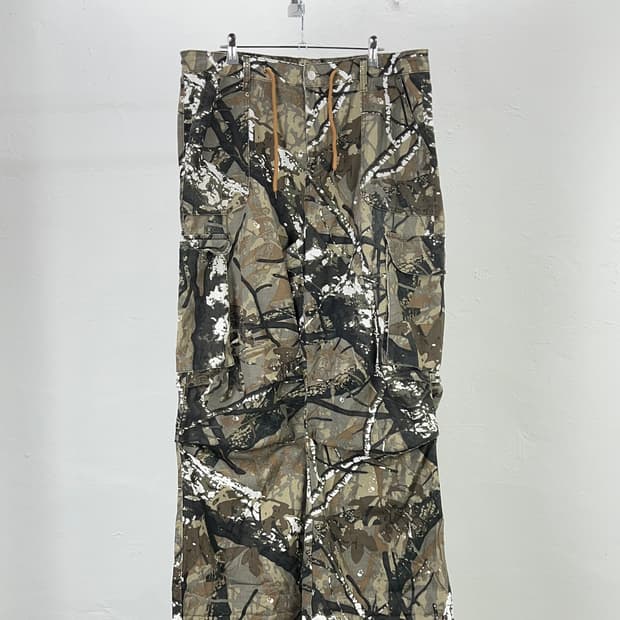 재패니즈 빈티지 리얼 트리 커브드 스트링 카고 팬츠
