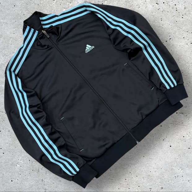[100] 07s 아디다스 블랙 3선 트랙 자켓 져지 민트 B380
