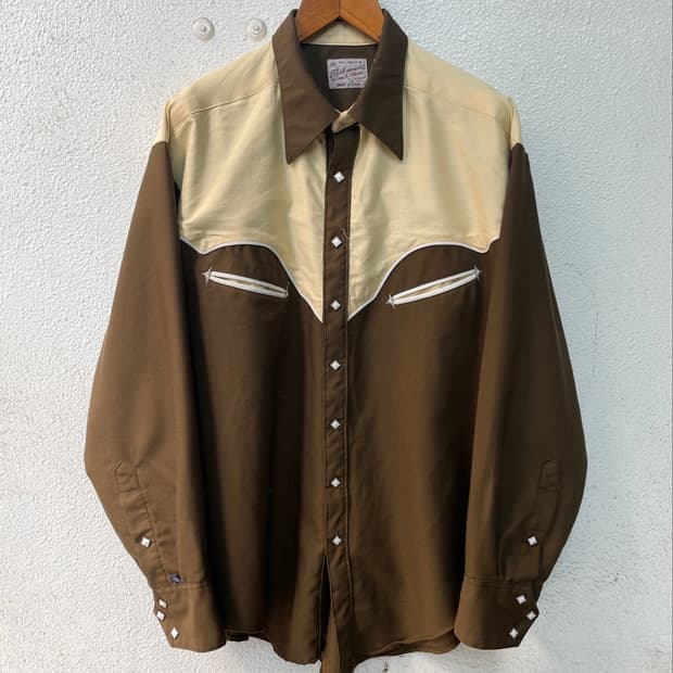 70s 락마운트 랜치웨어 파이핑 웨스턴 셔츠
