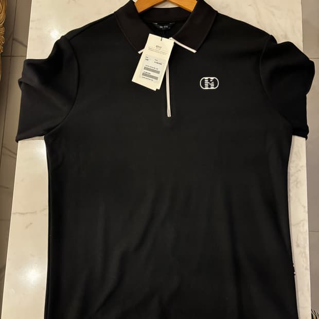 헤지스 골프 블랙 반집업 카라티 100