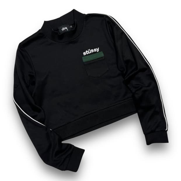 스투시 모크넥 스포티 우먼 다크 트랙 탑