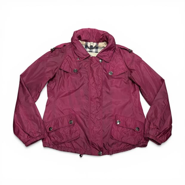 우먼M 버버리 BURBERRY 버건디 바람막이 자켓