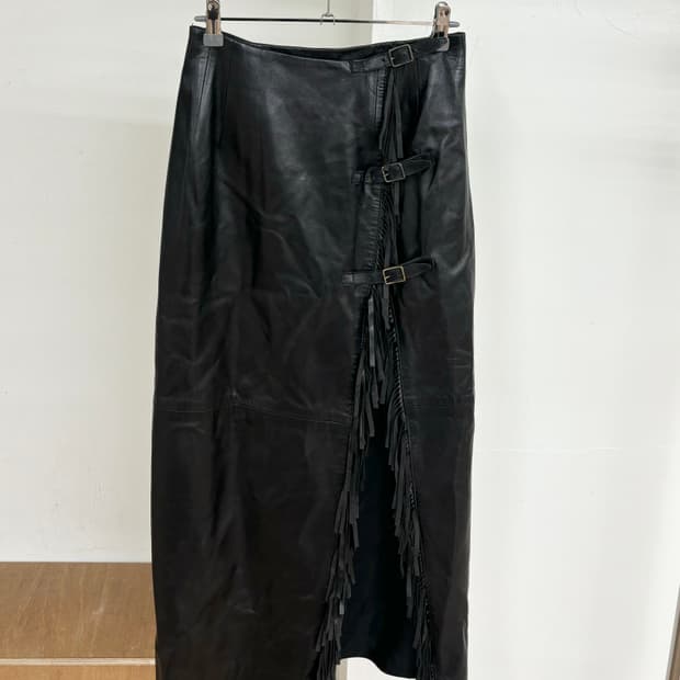 랄프 로렌 퍼플라벨 레더 롱스커트