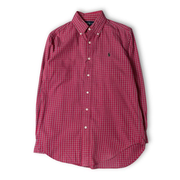 폴로랄프로렌 그린포니 핑크 체크패턴 긴팔 셔츠 클래식핏 S