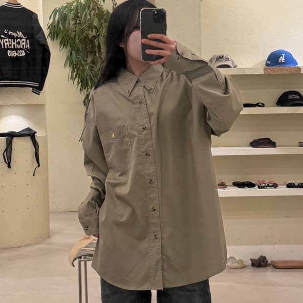 폴로 랄프로렌 카키 버튼다운 셔츠 U466