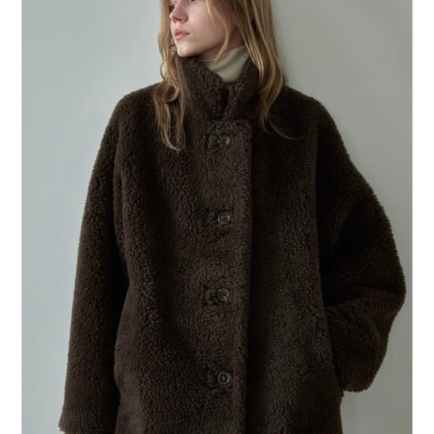 파사드패턴 램스울 퍼 하프자켓 s사이즈