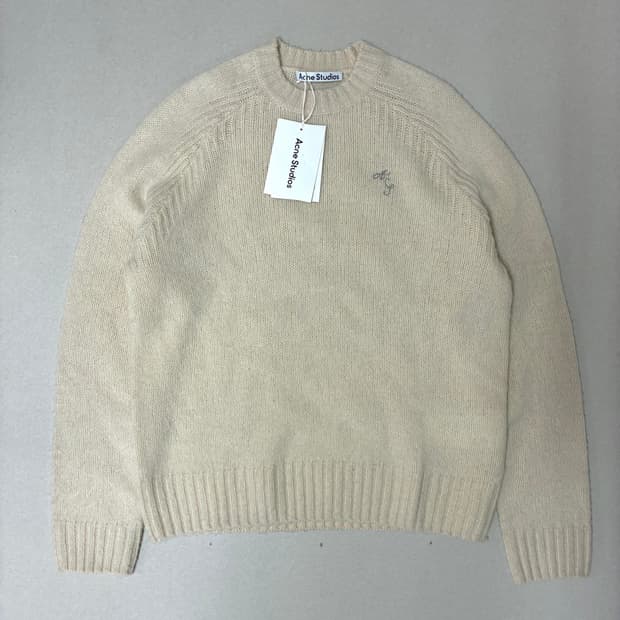 아크네 스튜디오 크루넥 울 니트 점퍼 에크루컬러 S사이즈