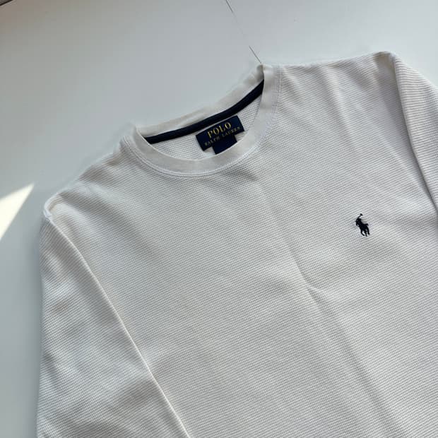 폴로 랄프로렌 와플 니트 롱슬리브 화이트 M