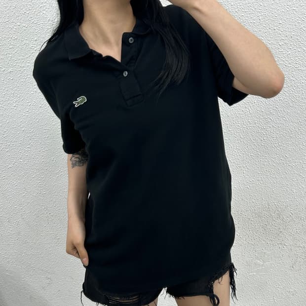 라코스테 블랙 카라 반팔 XL