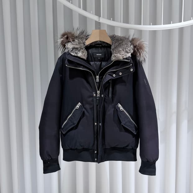 (A+/38) / 맥케이지 딕슨은장 실버퍼 패딩 자켓 블랙