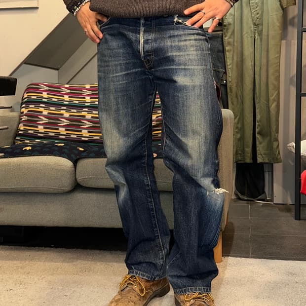 Denime Selvedge destroyed denim pants