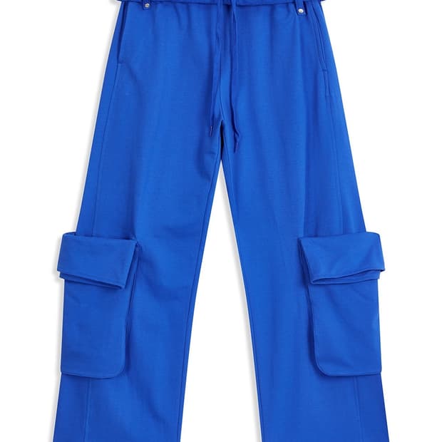 openyy ROLLED WAIST SWEAT CARGO PANTS