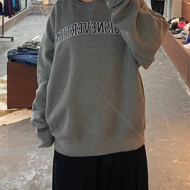 디스이즈네버댓 아치로고 크루넥 헤더그레이 스웻셔츠 H1956