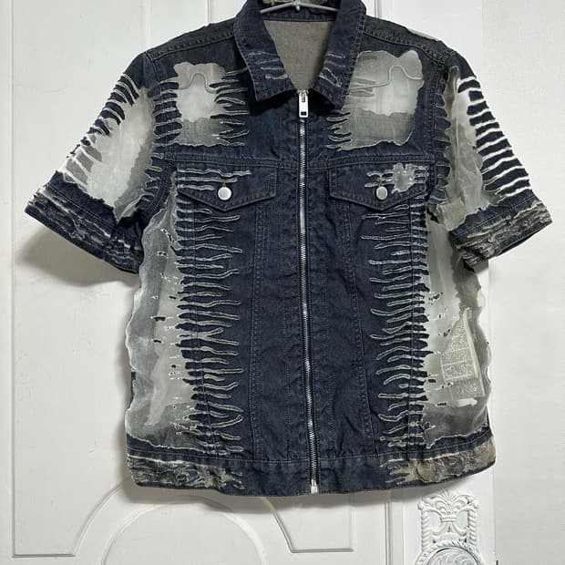 디젤 데님 오간자 반팔 자켓
