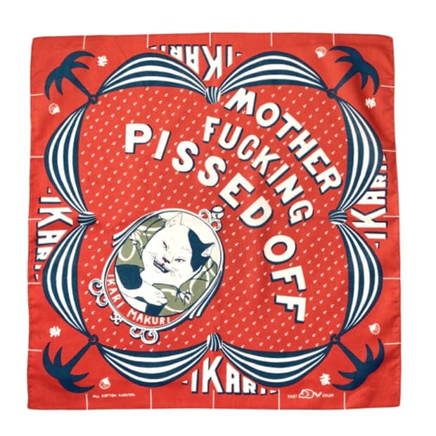 캐피탈 컬러드 반다나 앵그리 레드 제니 스카프 손수건 kapital