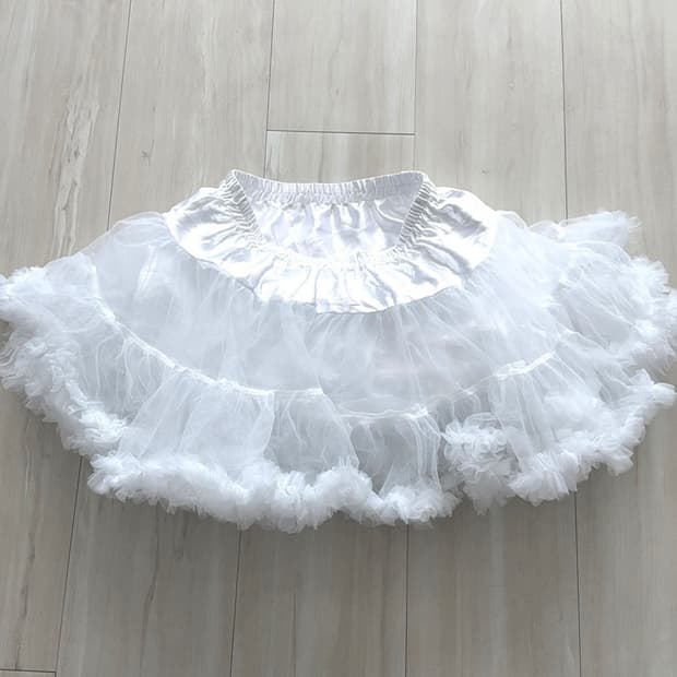 White Balletcore Tutu Mini Skirt