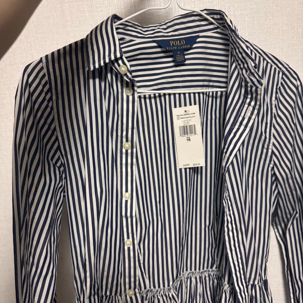 폴로 스트라이프 여성 셔츠 원핏