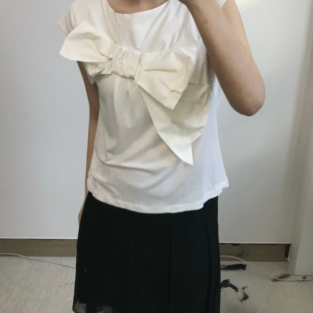 랑방 리본 티셔츠