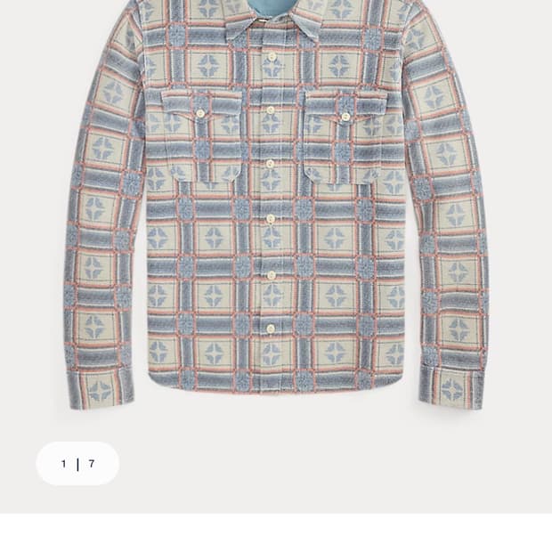 RRL 프린트 리버스 테리워크셔츠