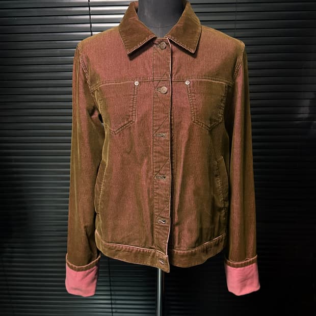 베네콩 골덴 코듀로이 브라운 갈색 핑크 트러커 데님 웨스턴 워크 자켓