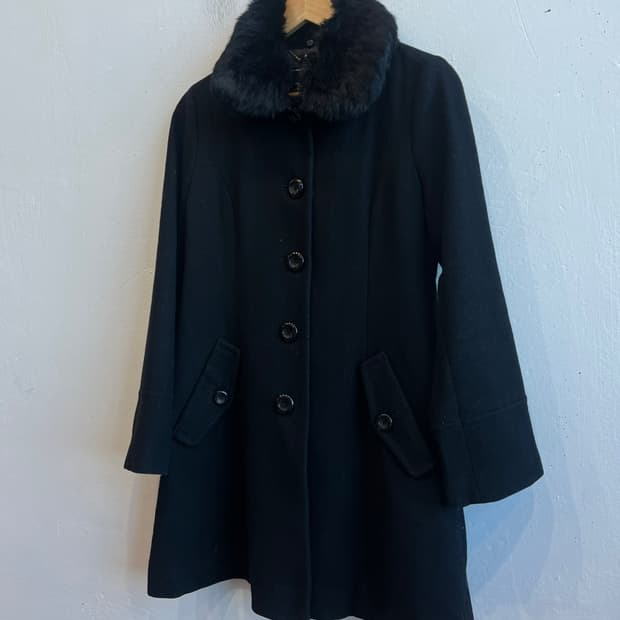 아네스베 울 코트 블랙