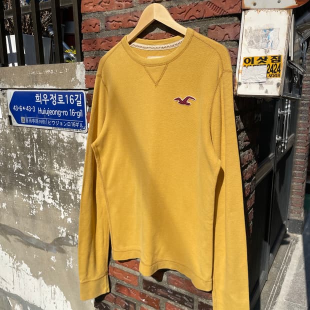 홀리에스터 와플 롱슬리브