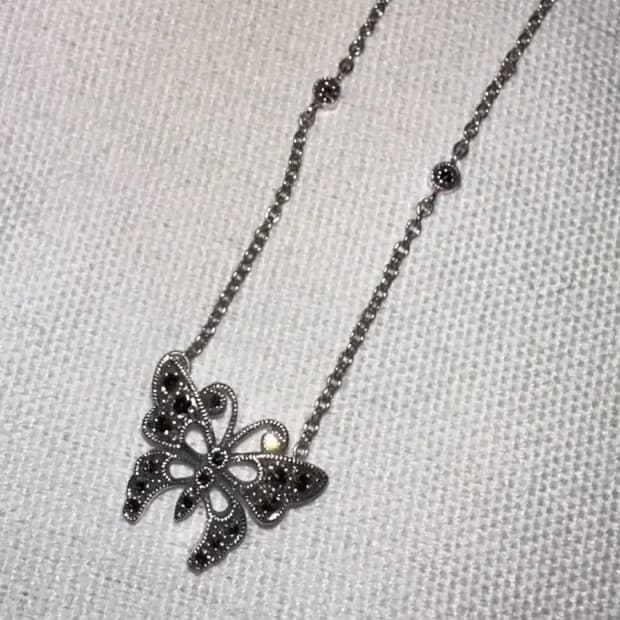Anna sui 안나수이 실버 925 나비 초커 목걸이