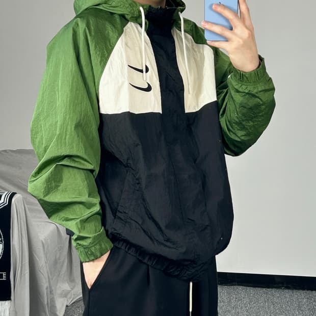 나이키 더블 스우시 우븐 후드 바람막이 XL