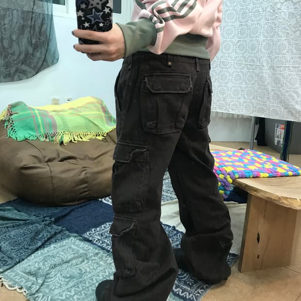 빈티지 포켓 브라운 카고팬츠 