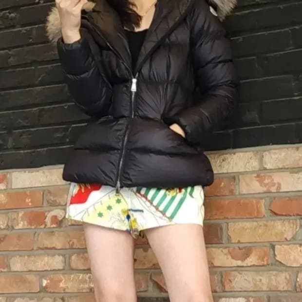 몽클레어 보에드 2사이즈 블랙 천연퍼