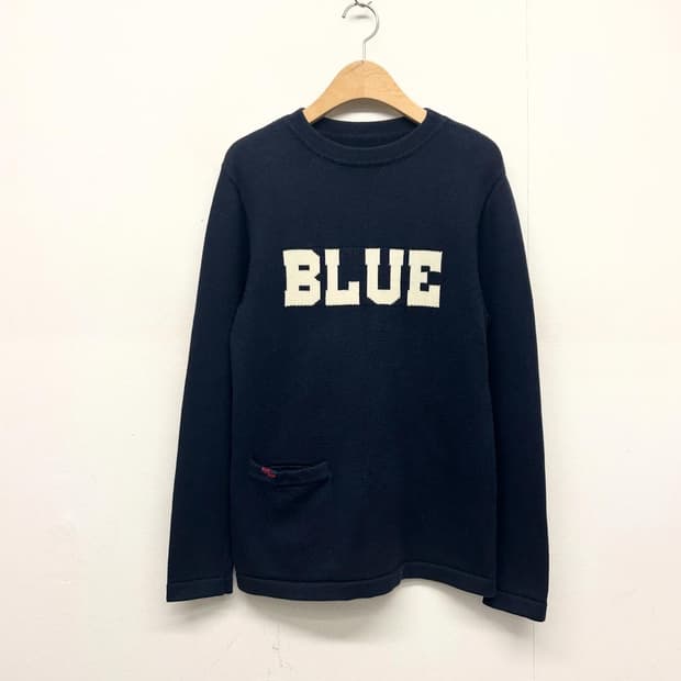 블루블루 재팬 네이비 포켓 니트