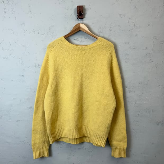 폴로랄프로렌 빈티지 암패치 옐로우 울 니트