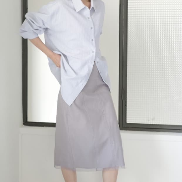 휘하우스 ORGANZA SKIRT [ PALE GREY] 사이즈 2