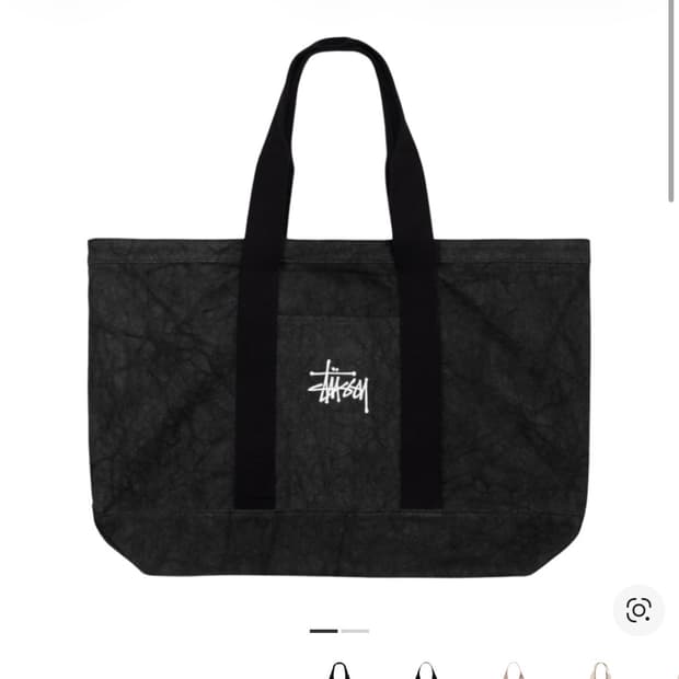 스투시 캔버스 엑스트라 라지 토트백 워시드 블랙