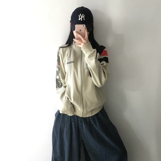 아디다스 사이드 빅로고 집업