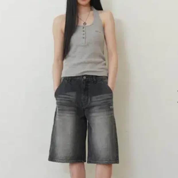 애즈온 버뮤다 팬츠 STONE DENIM BURMUDA PANTS
