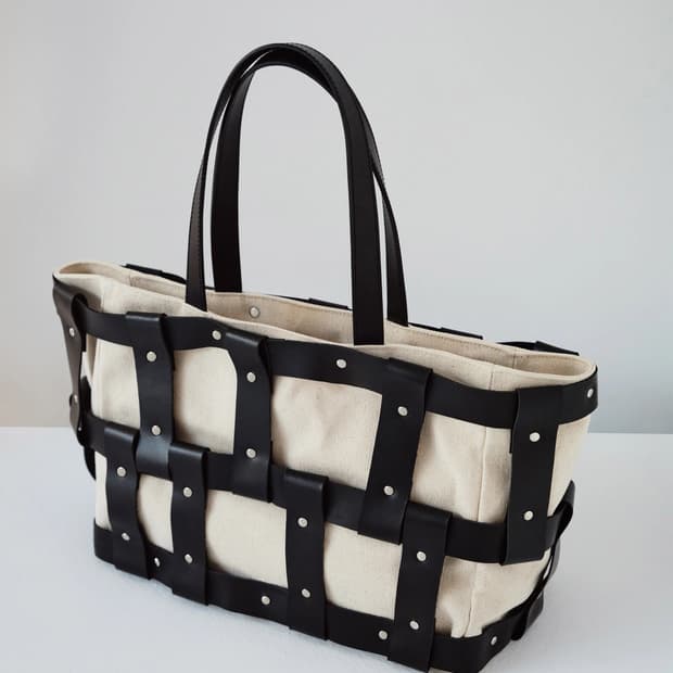 F/ 기마구아스 쇼퍼 캔버스백 / 베이지